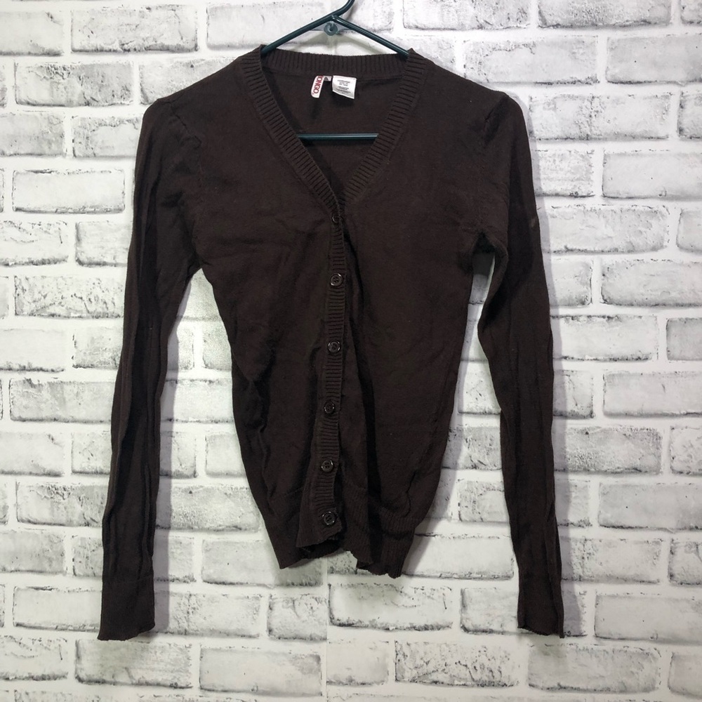BONGO Brown Button Down Knit Cardigan